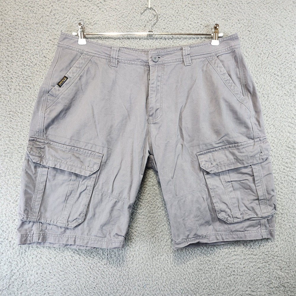 DGRUIZHE Mens Cargo Shorts Size 36 (Fits W37) Gray Casual Outdoor Summer Cotton